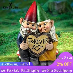 Garden Decorations 1pc Garden Gnome Par Staty Staty för Micro Landscape Flowerpot Lawn Yard Garden Fish Tank Bonsai Decoration L230714