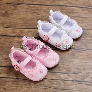 Athletische Outdoor-Baby-Schuhe für Mädchen, weiß, rosa, mit Blumenmuster bestickt, weiche Sohlen, Prewalker, Walking, Kleinkind, lässige Kinderschuhe für Dropshipping x0714