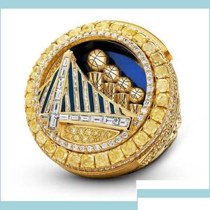 Cluster Rings 2022 Curry Basketball Warriors Team Championship Ring with Wooden Display Box Souvenir Men Fan Gift Jewelry Drop Deliv Dhro9