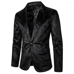 Ternos Masculinos Blazer Grain Textura Bolso Estampado Botão Único Casual Boate Bar Palco Casamento Conferência Jantar Vestuário