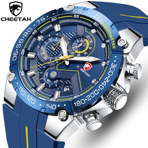 Cheetah relógios masculinos marca de luxo grande dial relógio masculino à prova dwaterproof água quartzo relógio pulso esportes cronógrafo relogio masculino 230713