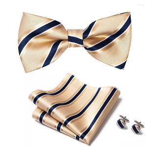 Bow Ties High Grade Slim Tie Set Men Bowtie Pocket Square Cravate Handkerchief Cufflinks Corbatas Hombre Pajarita Fit Wedding