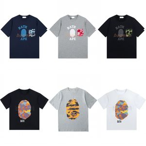 Bapess T Shirt Tasarımcı Gömlek Erkek Kadınlar Desen Baskı Kısa Kollu Erkek Tişört Moda Pamuk Polos Kıyafetleri Tees M-2XL
