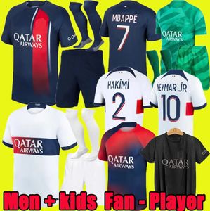 2023 2024 Koszulki piłkarskie MBAPPE Asension Maillot de Foot Hakimi C. Soler Verratti Football Shirt 22 23 24 Men Home Psgs Hommes Enfants Kit Kit Bramkarz z długim rękawem