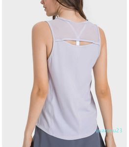Lulu Vest Yoga Top for Women Lourd Fit Tankout Tank Gym Wear Holyveless Back Hollow Out Buttery Soft Sportswear Running Rust Dorts Woman