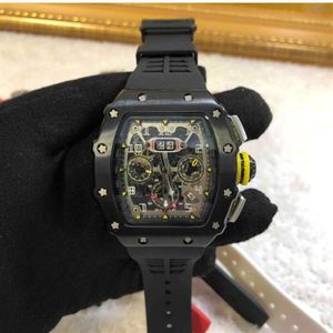 Armbandsur Luxury Mens Mechanics titta på armbandsur samma mens stora urtavla vinfat milles hela automatiska mekaniska milleser rm288d