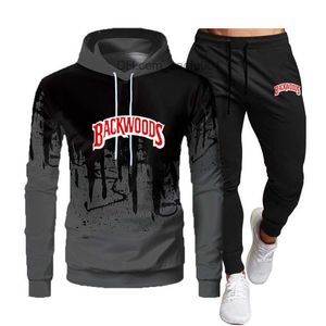 Herren-Trainingsanzüge, modische Herren-Trainingskleidung, Holzdruck, Sportbekleidung, Anzug, Hoodie + Hose, Winterwolle, Hoodie, Herren-Trainingskleidung, Straßenkleidung Z230717