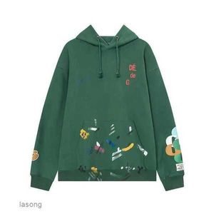 2023 Hots Sales Men's Hoodies Sweatshirts Hoodie Designer Galleryes Depts Gary Painted Graffiti Used Letters Printed Loose Casual Fashion Men Hoody Size S-xldx9b