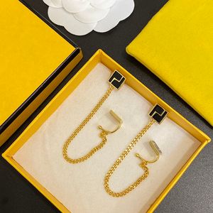 Stud Küpe Tasarımcı Kadınlar için Altın Kulak manşet uzun püsküllü küpeler marka kristal küpe moda mücevherler sallanıyor keepler 237132c