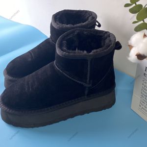 Vrouwen Winter Ultra 5854 4 Cm Designer Australische Platform Laarzen Voor Mannen Echt Leer Warm Enkel Bont Booties Schoenmaat 34-43