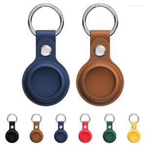 Keychains Airtags Case Leather Keychain Protective For Airtag Tracker Locator Device Anti-lost Air Tag