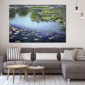 Handgjorda konstverk på Canvas Water Lilies II Claude Monet målning Landskap Landskap Kontor Studiodekor