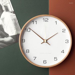 Relógios de parede Nordic Madeira Minimalista Criativo Silent Quarto Design Orologio Da Parete Room Decorarion WZ50WC