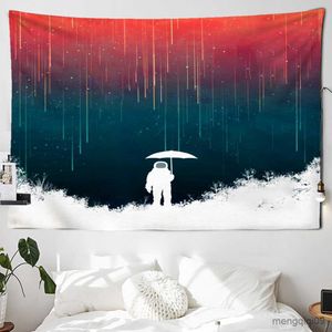 Tapestries Dome Cameras Astronauts Holding Umbrellas Tapestry Painting Art Living Room Home Background Hanging Cloth Wall Decoration TAPIZ R230714