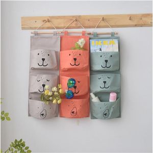 Sacchetti per cosmetici Divertenti donne da appendere alla parete Armadio in lino Camera dei bambini Organizer Pouch Libri Borsa da imballaggio per articoli vari