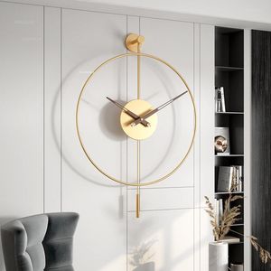 Relógios de parede Nordic Light Luxury Modern Fashion Home Creative ClocksSimple Living Room Sofá Background Relógio de Pêndulo