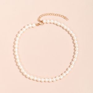 2023Trend Elegante Schmuck Hochzeit Große Perle Halskette Für Frauen Mode Weiß Imitation Perle Choker Halskette