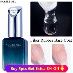 Nagelgel KODIES GEL Fiber Base Coat Fiberglas für Nagellack UV Semi Permanent Repair Fix Crack Rubber Strengther 230714