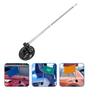 Banner Flags Flag Pole Car Holder Cup Sugpole Mount Window Telescopic Support Bracket Universal Flagpoles Red Advertising Lagpole 230714