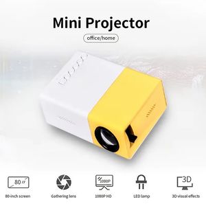 YG300 США желтый и черно -белый/синий/белый HD Mini Proctor, Projector изменить ваш отдых на открытом воздухе/кино/кинотеатр/домашний театр, заряжая HDMI,