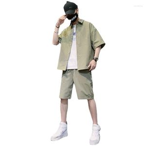 Agasalhos masculinos Camisa de manga curta Shorts Marca da moda Conjunto de verão para estudantes e jovens Roupas casuais de duas peças
