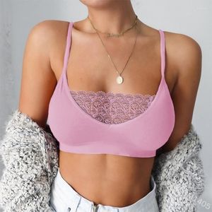 Camisoles Tanki Kobiety moda stanik seksowna koronkowa bralette cienkie paski dolne push w górę rurka górna część bielizna kolorowa kobieta xl xxl 2023