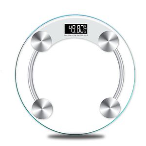 Household Scales Round Electronic Weight Scale LCD Display Toughened Glass 180Kg Bathroom Gym Smart Body Weighing Digital Diameter 28cm 230714