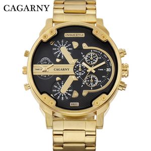 Relogio Masculino 6820 Cagarny Top 7333 Luxus Uhr Männer Sport Quarzuhr Uhren Wasserdicht Gold Stahl Armbanduhr Military192A