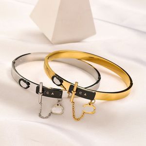 Vergoldete Armbänder Damen Armreif Designer Armband Kristall Edelstahl Geschenk Schmuck Zubehör