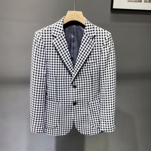 Abiti da uomo Blazer di alta qualità Scozzese stile italiano Moda elegante Semplice Business Casual Party Gentleman Giacca aderente formale