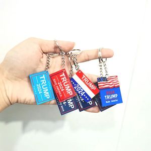 2024 US Election Pendant Home Decor TRUMP Campaign Slogan Plastic Keychain 0417A