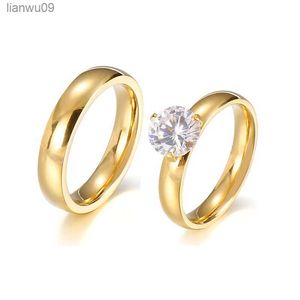 cz Diamond Stone ladies Bridal Engagement Wedding Rings Sets for Women Girls female western african 18k Gold Plated Jewelry L230704