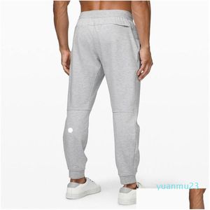 Yoga outfit ll mens jogger lång sport utomhus stads-svett casual dstring gym svettbyxor elastisk midja droppleverans sport outdoo dheia