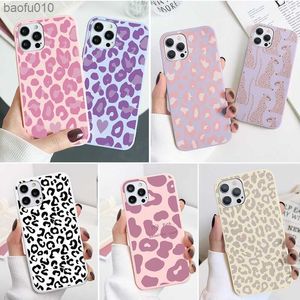 Fashion Leopard Print Telefon Fase for iPhone 10 11 12 13 14 Pro XS Max Mini XR SE3 2022 SE2 8 7 6 6s Plus Soft Silikon TPU COQUE L230619