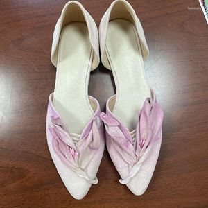 Sandalen Super schöne Schuhe Damen 2023 Sommer Nischendesign Ästhetisches Blütenblatt Spitzschuh flach flach handgefertigt süß