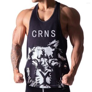 Regatas Masculinas Homens Musculação Ginásio Fitness Algodão Camisas Sem Mangas Roupas de Treinamento Esportivo Masculino Casual Estampado Longarina Colete Singlet