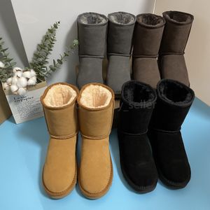 Designer 5825 shoes Leather snow boots mid-calf boots Women's shoes Outdoor shoes Men's shoes plus wool warm shoes Snow boots foam sole non-slip soft comfortable casual