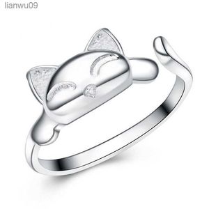 Fashion Cute Fox Rings Lovely Animal Funny Party Finger Rings for Women 925 Sterling Silver Jewelry Fast Shipping L230704