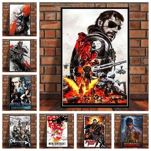 Canvas målning Metal Gear Solid Mgs Snake Girl Video Game Merchandise Poster Dekorativ personlig gåva för spelare vardagsrum Estetikväggdekor W06