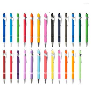 25Pcs Ballpoint Pen With Stylus Metal Capacitive Soft Rubber Handle Suitable For Most Touchscreen Devices