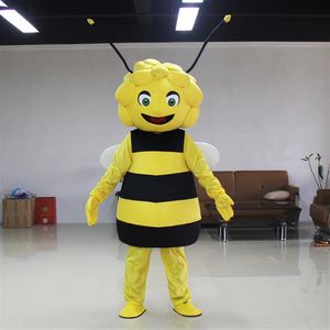 Halloween Maya the bee Mascot Costume High Quality Cartoon yellow Maya bee Anime personagem tema Carnaval de Natal Fancy Costumes291n