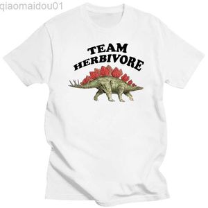 Erkek Tişörtleri Dinozor Takımı Herbivore Tshirt Vegan T Shirt Brontosaurus Stegosaurus Erkek Kadınlar L230713