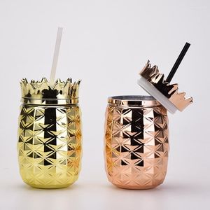 Tazze da 700 ml di ananas Cup BPA Free Plasticwater Bottle con tazza da caffè a forma di succo di cannuccia da ristorante Shiping