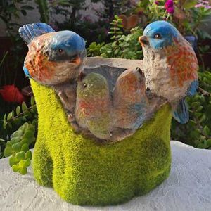 Garden Decorations Outdoor Bird Flower Pot Resin Accessories Courtyard Garden Lawn Ornaments Crafts Square Balcony Park Store Furnishing Decoration L230714