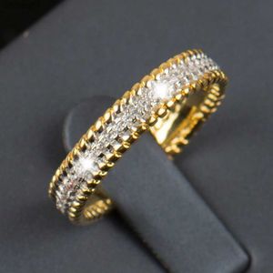Modian 2020 New fashion Real 925 sterling silver ring 5A Zircon Wedding Band Jewelry Gold Color of women gift L230704