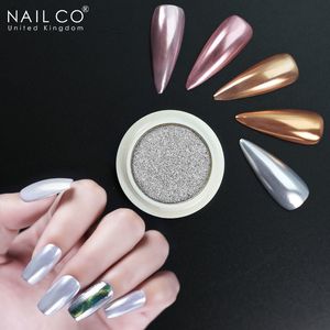 Nail Glitter NAILCO Shining Rose Gold Metal Mirror Powder Holographic Powders Manicure DIY For UV Art Chrome Pigment Accessories 230714