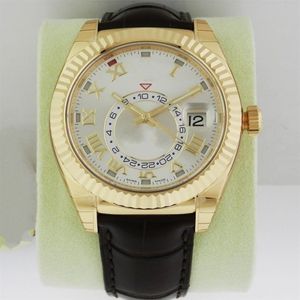 Luxury Sky Dweller 326138 18K Yellow Gold Brand New Automatic Machinery Mens Watch Men's Wristwatches295y