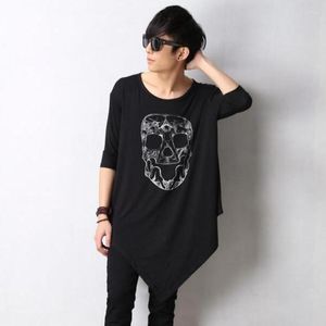 Magliette da uomo Coreano Oversize Summer Skull Pattern Cape Style T-Shirt a maniche corte Mezza allentata Trendy Nightclub Outfit