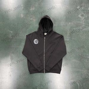 Herrtröjor tröjor 2023 trasig planet spindel zip hoodie mäns dragkedja hoodies kvinnor tröja mode original design broderi tröja t230714