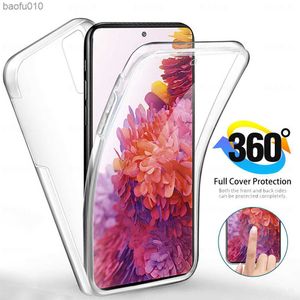 360 Full Body Double case para Samsung S20 FE Transparente soft TPU Silicone cover for Samsung s 20 s20fe protector phone cover L230619